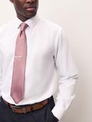Coral Pink Textured Tie with Tie Clip