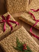 Natural Kraft Berries Standard Width, 15m Christmas Wrapping Paper