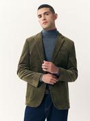 Green Regular Fit Cord Blazer