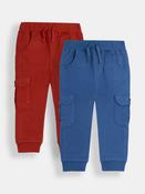 JoJo Maman Bébé Rust Orange &amp; Royal Blue 2-Pack Cargo Joggers