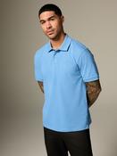 Blue Regular Fit Long-Sleeve Pique Polo Shirt image