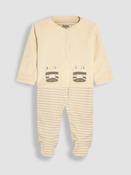 JoJo Maman Bébé Stripe Footed Sleepsuit and Velour Jackets Set 2 Piece