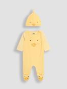JoJo Maman Bébé Yellow Footed Dungarees Set 3 Piece