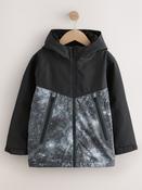 Grey/Black Waterproof Fleece Lined Hooded Jacket (3-17yrs)