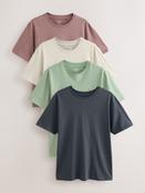 Grey/Pink/Ecru/Green Regular Fit T-Shirts 4 Pack