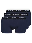 HUGO Blue Logo-Waistband Stretch Cotton Trunks 3 Pack