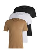 BOSS Brown/White/Black Classic Crew Neck T-Shirts 3 Pack