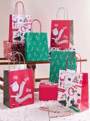 Multi Santa Christmas 6 Pack Gift Bags