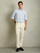 Reiss Pale Blue Ruban Linen Cutaway-Collar Shirt