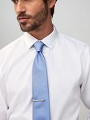 Blue Textured Tie with Tie Clip