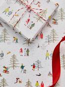 White Snow Standard Width, 15m Christmas Wrapping Paper