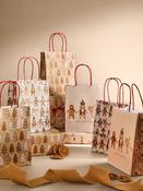 Natural Gingerbread Christmas 6 Pack Gift Bags