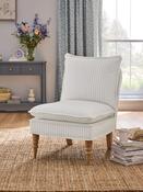 Laura Ashley Henley Stripe Duck Egg Blue Nordan Armless Accent Chair image
