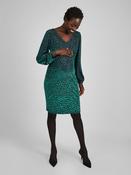 JoJo Maman Bébé Teal Green Devore Spot V-Neck Maternity Mini Dress