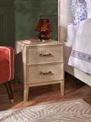Nina Campbell Light Brown Tedworth 2 Drawer Bedside