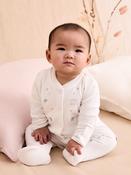 JoJo Maman Bébé White Born In 2025 Embroidered Sleepsuit image
