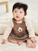 JoJo Maman Bébé Fawn Bear Velour Pinafore Dress And Top Set 2 Pack
