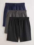 Navy Blue/Grey/Black Lightweight 100% Cotton Shorts 3 Pack