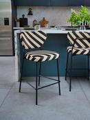 Rockett St George Studio Stripe Velvet Sand and Black Perfect Bar Stool