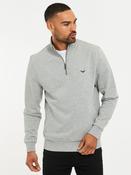 Threadbare Grey Light Quarter Zip Neck Sweatshirt