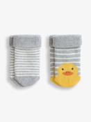 JoJo Maman Bébé Marl Grey Duck 2-Pack Baby Socks
