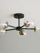 MADE.COM Black Antique Brass Globe 5 Light Flush Ceiling image