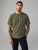 Green Khaki Regular Fit Essential Crew Neck Cotton T-Shirt image