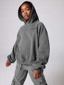 smALLSAINTS Charcoal Grey Oversized Dana Zip Hoodie