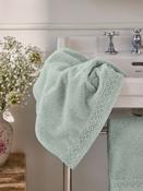 Shabby Chic by Rachel Ashwell® Sage Green Crochet Lace 100% Cotton Towel