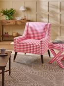Nina Campbell Pink Bracken Gingham Check Rosebury Accent Chair