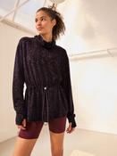 Aubergine Purple Active Cowl Neck Sweat Top