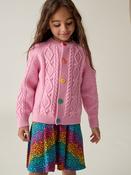 Little Bird by Jools Oliver Pink Knitted Cable Cotton Cardigan