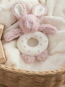 Pink Heart Bunny Baby Rattle