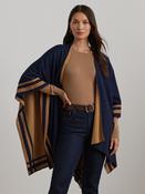 Lauren Ralph Lauren Blue Acrylic Stripe Detail Poncho image