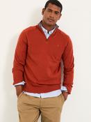 FatFace Rye Terracotta Half Zip Neck Knitted Jumper image