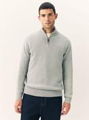 Light Grey Plain Regular Fit 100% Cotton Premium Quarter Zip Jumper