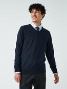 Navy Blue Regular Fit Soft Touch V-Neck Sweater