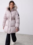 Baker by Ted Baker Shower Resistant Skirted Padded Black Coat