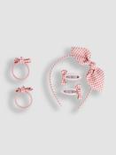 JoJo Maman Bébé Pink Gingham Hair Accessories Pack