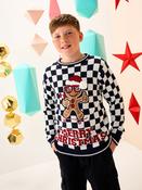 Navy/White Gingerbread Christmas Jumper (3-16yrs)
