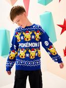 Bright Blue Pokémon Christmas Jumper (3-16yrs)