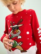 Red Reindeer Christmas Jumper (3-16yrs)