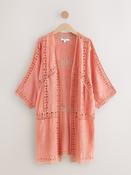 Pink Longline Kimono Cover-Up