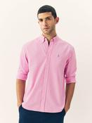Pink Slim Fit Long Sleeve Oxford Shirt image