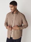 Stone Natural Regular Fit Long Sleeve Oxford Shirt