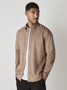 Stone Natural Slim Fit Long Sleeve Oxford Shirt image