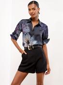 Lipsy Purple  Satin Printed Shirt