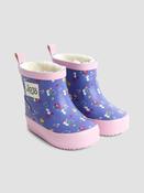 JoJo Maman Bébé Purple Mouse Print Cosy Short Wellies
