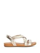 Dune London Gold Standard Fit Landies Cross Strap Comfort Flat Sandals