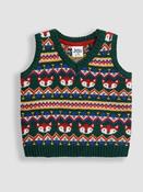 JoJo Maman Bébé Green Fox Fair Isle Tank Top
